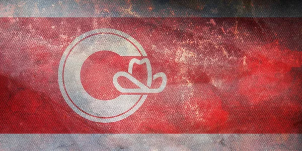 Top View Retro Flag Calgary Alberta Canada Grunge Texture Canadian — Stock Photo, Image