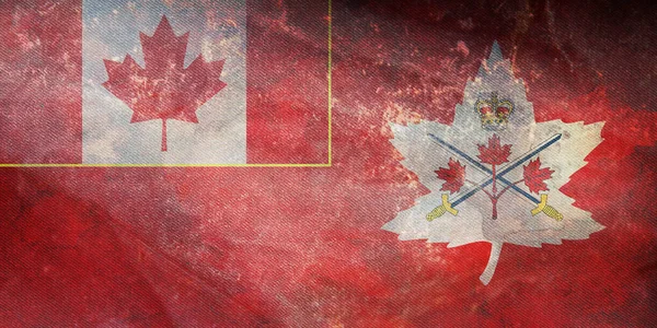 Vista Superior Bandera Retro Del Ejército Canadiense Canadá Con Textura — Foto de Stock