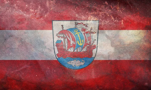 Top View Retro Flag Bremerhaven Grunge Texture Federal Republic Germany — 图库照片