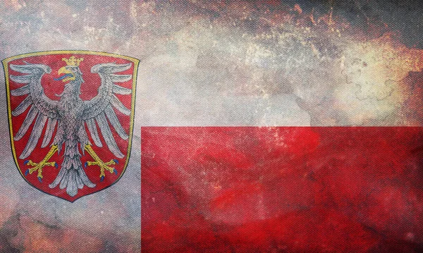 Top View Retro Flag Frankfurt Main Grunge Texture Federal Republic — 图库照片