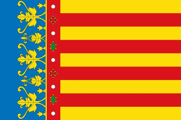 Överst Sidan Valencias Flagga Spanien Spanska Resor Och Patriot Koncept — Stockfoto