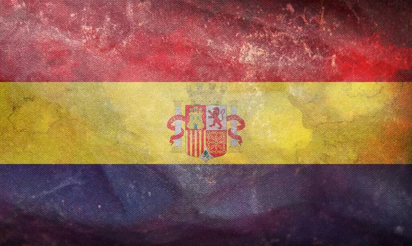 Vista Superior Bandeira Retro Espanha 1931 1939 Espanha Com Textura — Fotografia de Stock