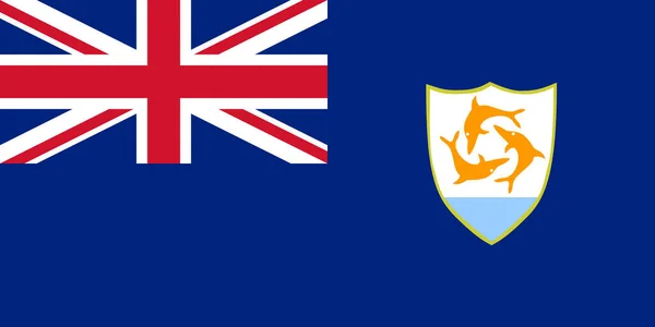 Bovenaanzicht Van Officiële Vlag Anguilla Reis Patriottenconcept Geen Vlaggenmast Vliegtuigontwerp — Stockfoto