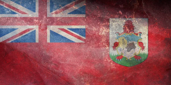 官方复古旗帜百慕大的头像带着怨恨的质感 旅行和爱国者的概念 没有旗杆 平面设计 国旗背景 — 图库照片