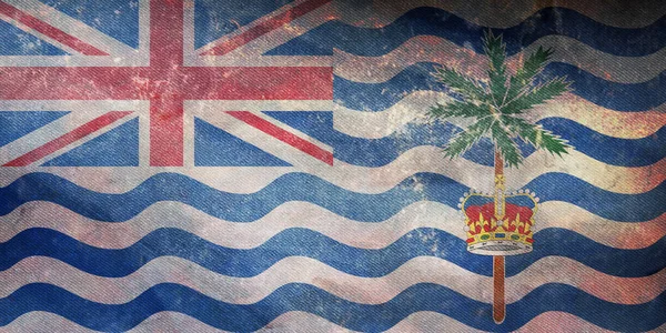 Vue Dessus Drapeau Rétro Officiel British Indian Ocean Territory Avec — Photo