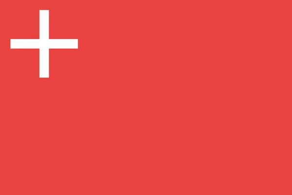 瑞士施维茨州国旗的最高视图 瑞士旅行和爱国心的概念 没有旗杆 平面设计 国旗背景 — 图库照片
