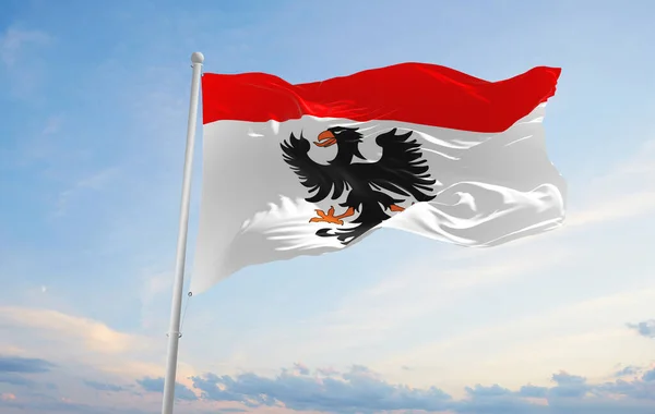 Bandiera Aarau Svizzera Sfondo Cielo Nuvoloso Tramonto Vista Panoramica Concetto — Foto Stock