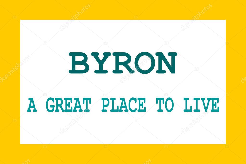 Top view of flag Byron, Wyoming, untied states of America. USA travel and patriot concept. no flagpole. Plane design, layout. Flag background