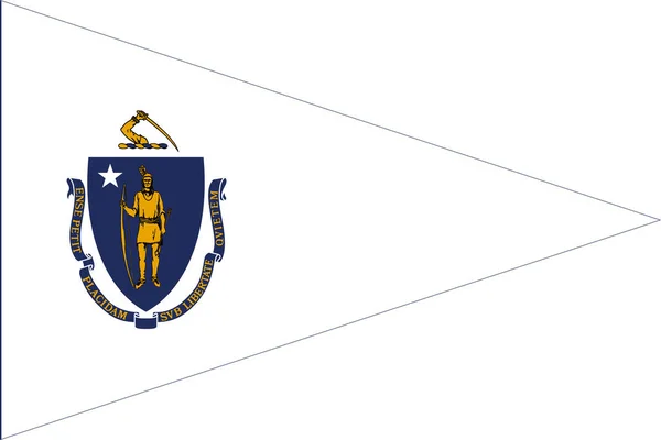 Ovanifrån Guvernören Massachusetts Usa Flagga Ingen Flaggstång Planritning Layout Flagga — Stockfoto