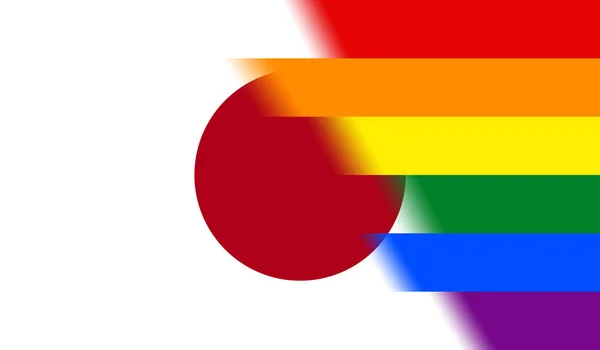 Vista Superior Bandeira Nacional Lgbt Japão Sem Mastro Projeto Avião — Fotografia de Stock