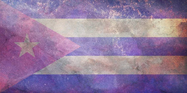 Bovenaanzicht Van Retro Vlag Van Vaporwave Bisexual Cuba Met Grunge — Stockfoto