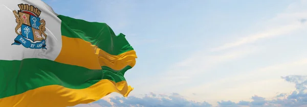 Flag Aracaju Brazil Cloudy Sky Background Sunset Panoramic View Brazilian — Stock Photo, Image