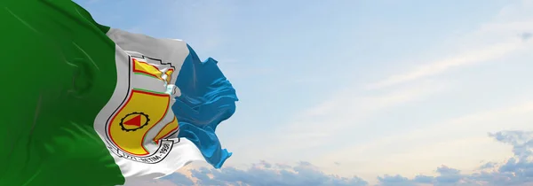 Bandera Betim Brasil Fondo Cielo Nublado Puesta Del Sol Vista — Foto de Stock