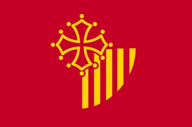 Languedoc Roussillon, Fransa bayrağının en üst görüntüsü. Fransız seyahati ve vatanseverlik kavramı. Bayrak direği yok. Uçak tasarımı, tasarım. Bayrak arkaplanı