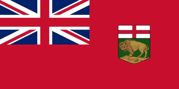 Top View Flag Manitoba Canada Canadian Patriot Travel Concept Flagpole — Fotografia de Stock