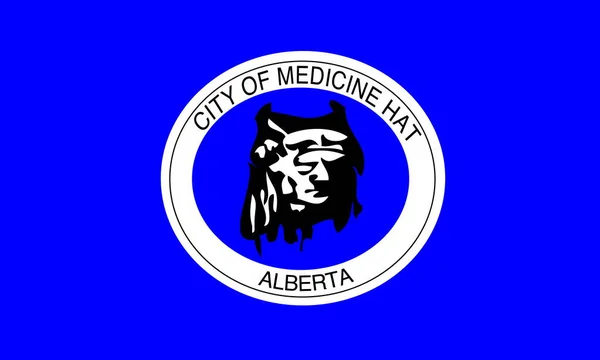 Top View Flag Medicine Hat Alberta Canada Canadian Patriot Travel — 图库照片