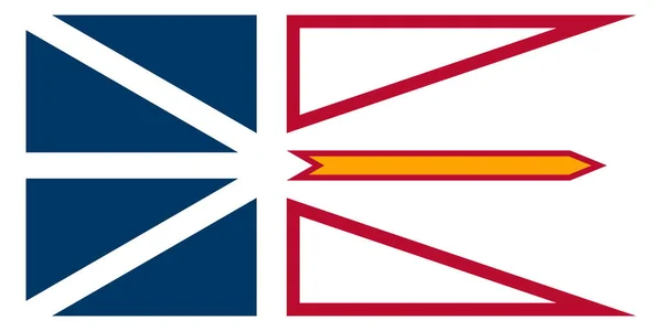 캐나다 뉴펀들랜드 래브라도의 꼭대기 캐나다 애국자와 개념이다 깃대는 비행기 플래그 — 스톡 사진