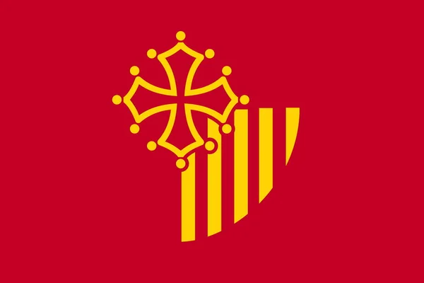 Zászló Legjobb Nézete Languedoc Roussillon Franciaország Francia Utazási Hazafias Koncepció — Stock Fotó