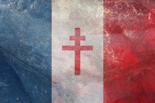 Top View Retroflag Free France 1940 1944 France Grunge Texture — Stockfoto