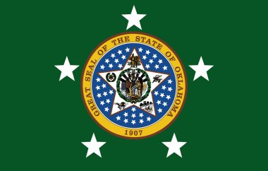 Oklahoma valisi, ABD bayrağı, bayrak direği yok. Uçak tasarım düzeni Bayrak arkaplanı