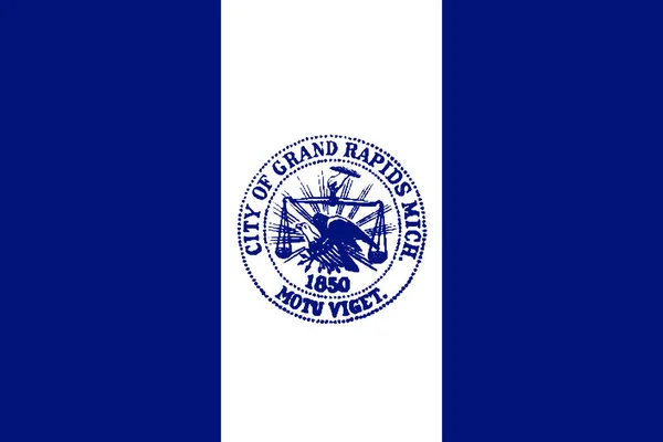 Widok Góry Miasto Flag Grand Rapids Michigan Niezwiązane Stany Ameryki — Zdjęcie stockowe