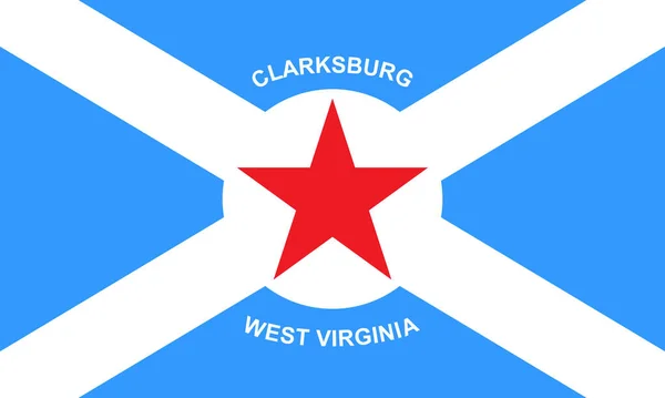 Top View Flag Clarksburg West Virginia Untied States America Usa — Stock Photo, Image