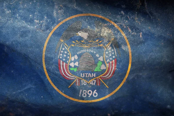 Top View Utah 1913 2011 Usa Flag Flagpole Plane Design — 图库照片
