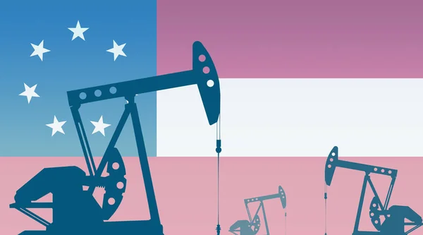 Silhouette Oil Pumps Flag Confederate States America Usa Extraction Grade — 图库照片