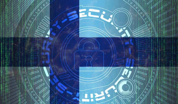 Securitatea Cibernetică Națională Finlandei Fundal Digital Protecția Datelor Conceptul Sistemelor — Fotografie, imagine de stoc