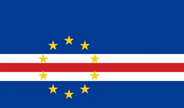 Top View Official Flag Cape Verde Travel Patriot Concept Flagpole — Foto Stock