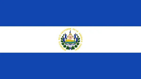 Resmi Salvador Bayrağının Üst Görüntüsü Seyahat Vatanseverlik Kavramı Bayrak Direği — Stok fotoğraf