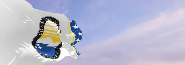 Прапор Округу Аламеда Штат Каліфорнія Сша Хмарному Тлі Неба Заході — стокове фото