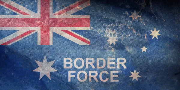 Vue Dessus Australian Border Force 2015 Drapeau Australien Rétro Avec — Photo