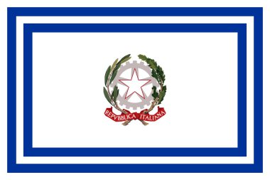 Bayrak sivil otoritesinin en üst görüşü, İtalya. İtalyan vatansever ve seyahat konsepti. Bayrak direği yok. Uçak tasarımı, tasarım. Bayrak arkaplanı