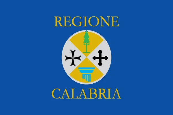 Widok Góry Flagę Kalabria Włochy Włoska Koncepcja Podróży Patriotyzmu Nie — Zdjęcie stockowe