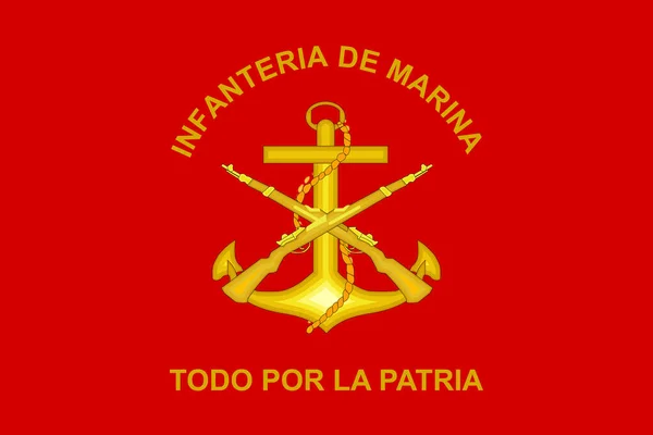 Top View Flag Estandarte Infanteria Marina Mexico United Mexican States — стоковое фото