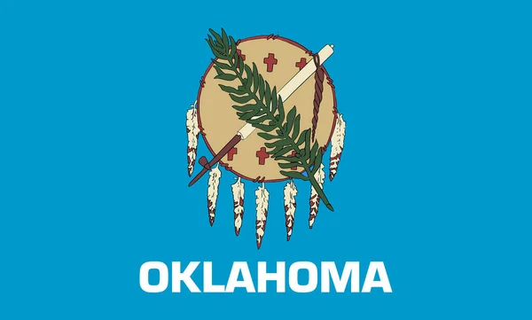 Bovenaanzicht Van Oklahoma 1941 1988 Usa Vlag Geen Vlaggenmast Vlakke — Stockfoto