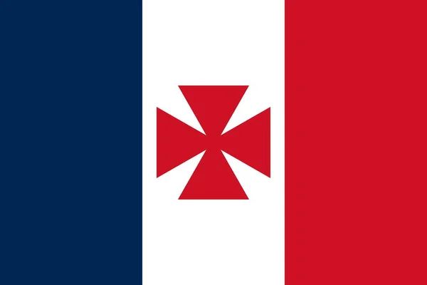 Top View Flag Uvea 1860 France French Travel Patriot Concept — стокове фото