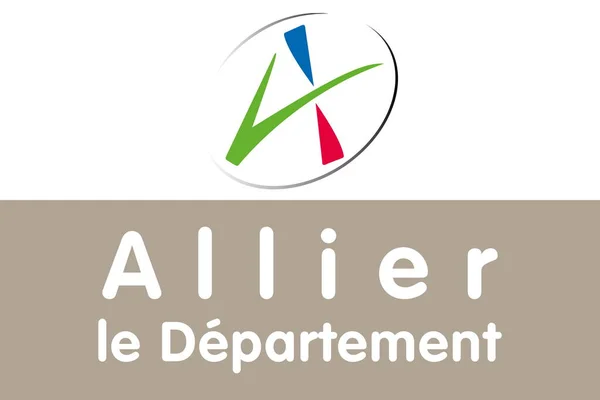 Vista Superior Departamento Bandeira Allier França Patriota Francês Conceito Viagem — Fotografia de Stock