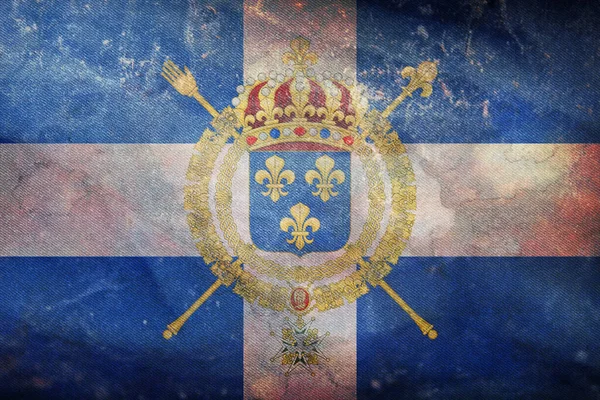 Top View Retroflag Naval Kingdom France Civil Ensign France Grunge — Zdjęcie stockowe