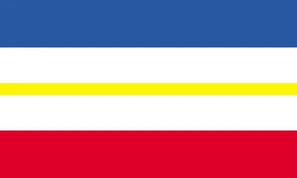 位于西波美拉尼亚的梅克伦堡国旗的顶部视图 德意志联邦共和国 没有旗杆 平面设计 国旗背景 — 图库照片