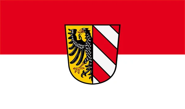努尔伯格国旗的最高视图 德意志联邦共和国 没有旗杆 平面设计 国旗背景 — 图库照片