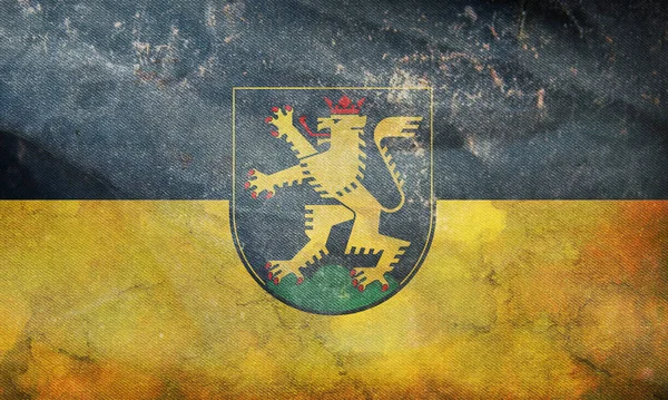 Bovenaanzicht Van Retro Vlag Van Heidelberg Met Grunge Textuur Duitsland — Stockfoto