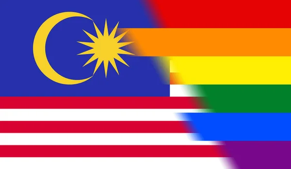 Top View National Lgbt Flag Malaysia Flagpole Plane Design Layout — Fotografia de Stock