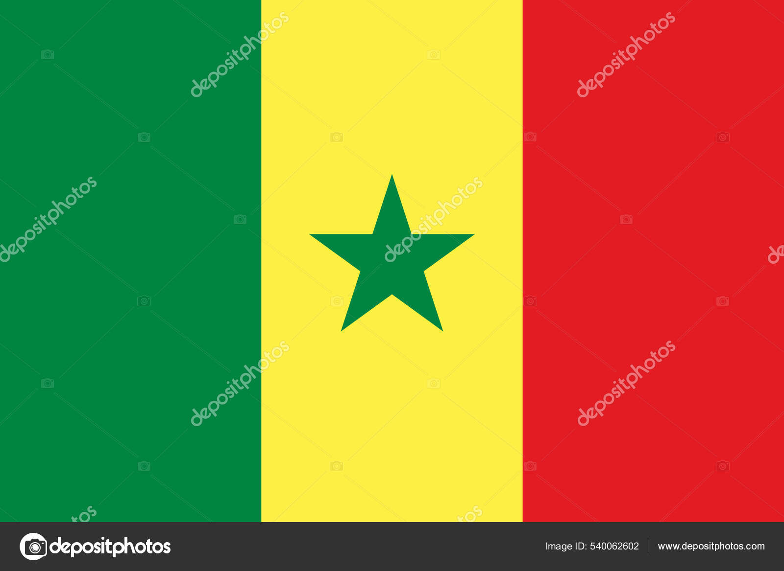 Vista Superior Bandeira Oficial Senegal Viagem Conceito Patriota