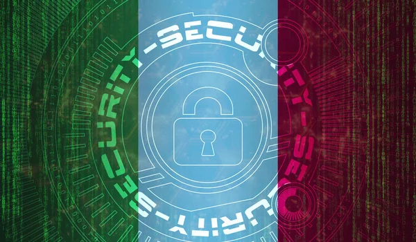 Securitatea Cibernetică Națională Italiei Fundal Digital Protecția Datelor Conceptul Sistemelor — Fotografie, imagine de stoc