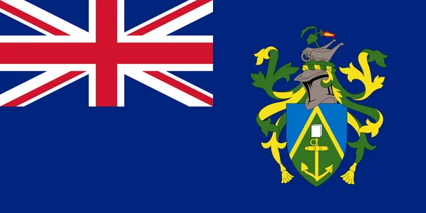 Top View Official Flag Pitcairn Islands Travel Patriot Concept Flagpole — Fotografia de Stock