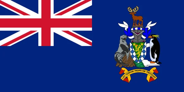 Pohled Shora Oficiální Vlajku Jižní Georgie Jižní Sandwichovy Ostrovy Cestovní — Stock fotografie