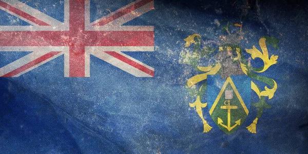 Vista Superior Bandera Oficial Retro Islas Pitcairn Con Textura Grunge — Foto de Stock