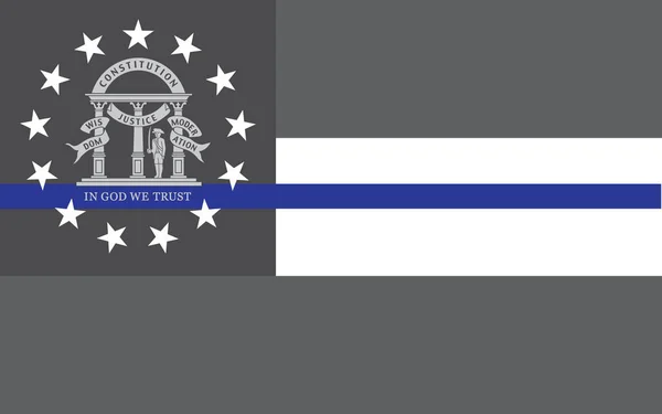 Top View Blue Line Flag Georgia State Usa United States — Zdjęcie stockowe